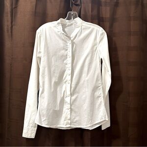 Equipment Mandarin Collar Cream Blouse Size Small
